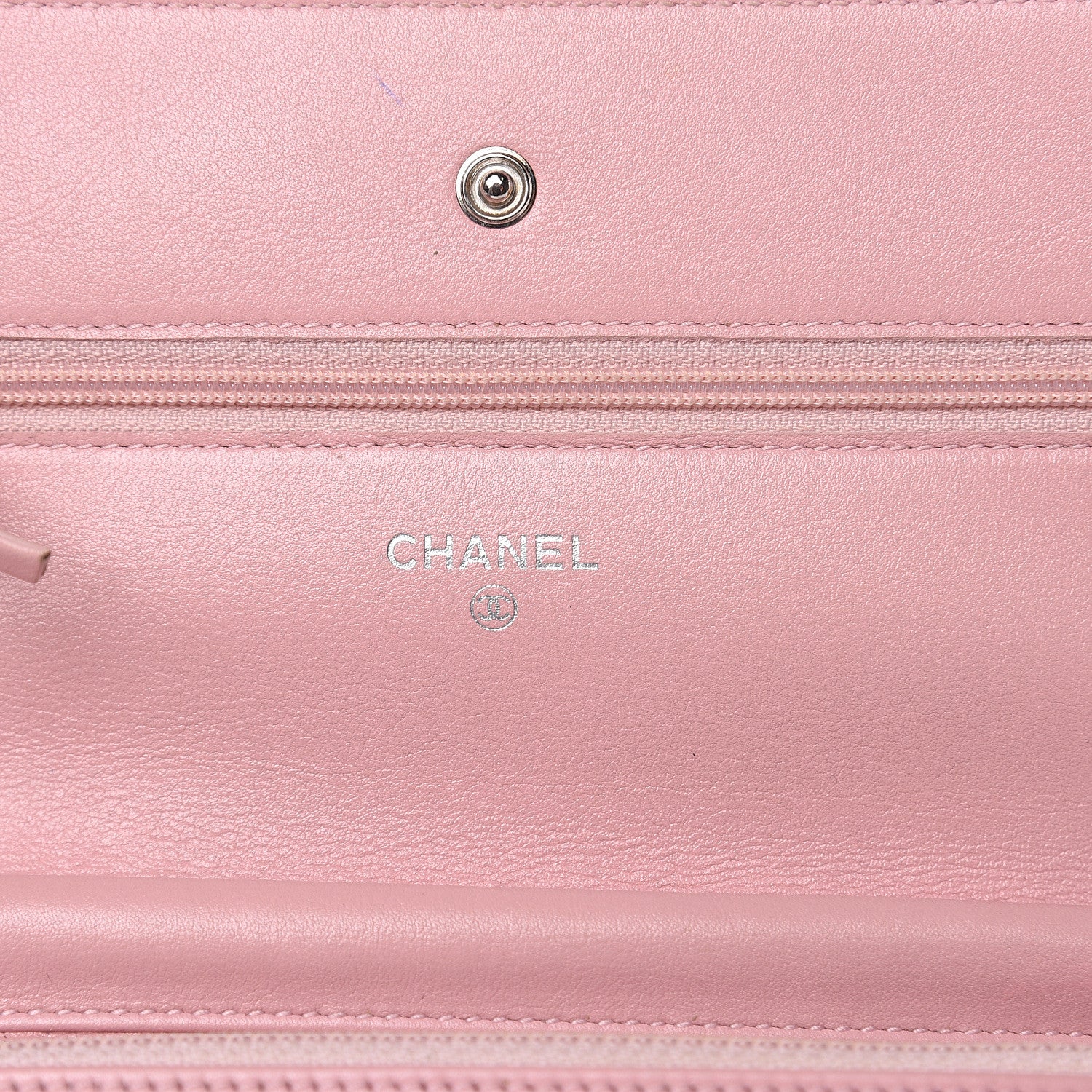 Chanel Caviar Timeless CC Wallet On Chain WOC Pink 7 of 12