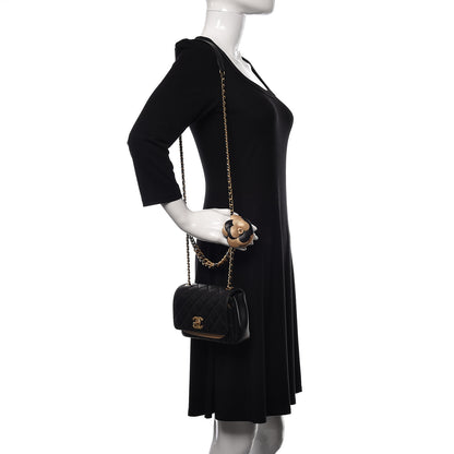 Chanel Lambskin Quilted Small Camellia Flower Flap Black 2 of 11