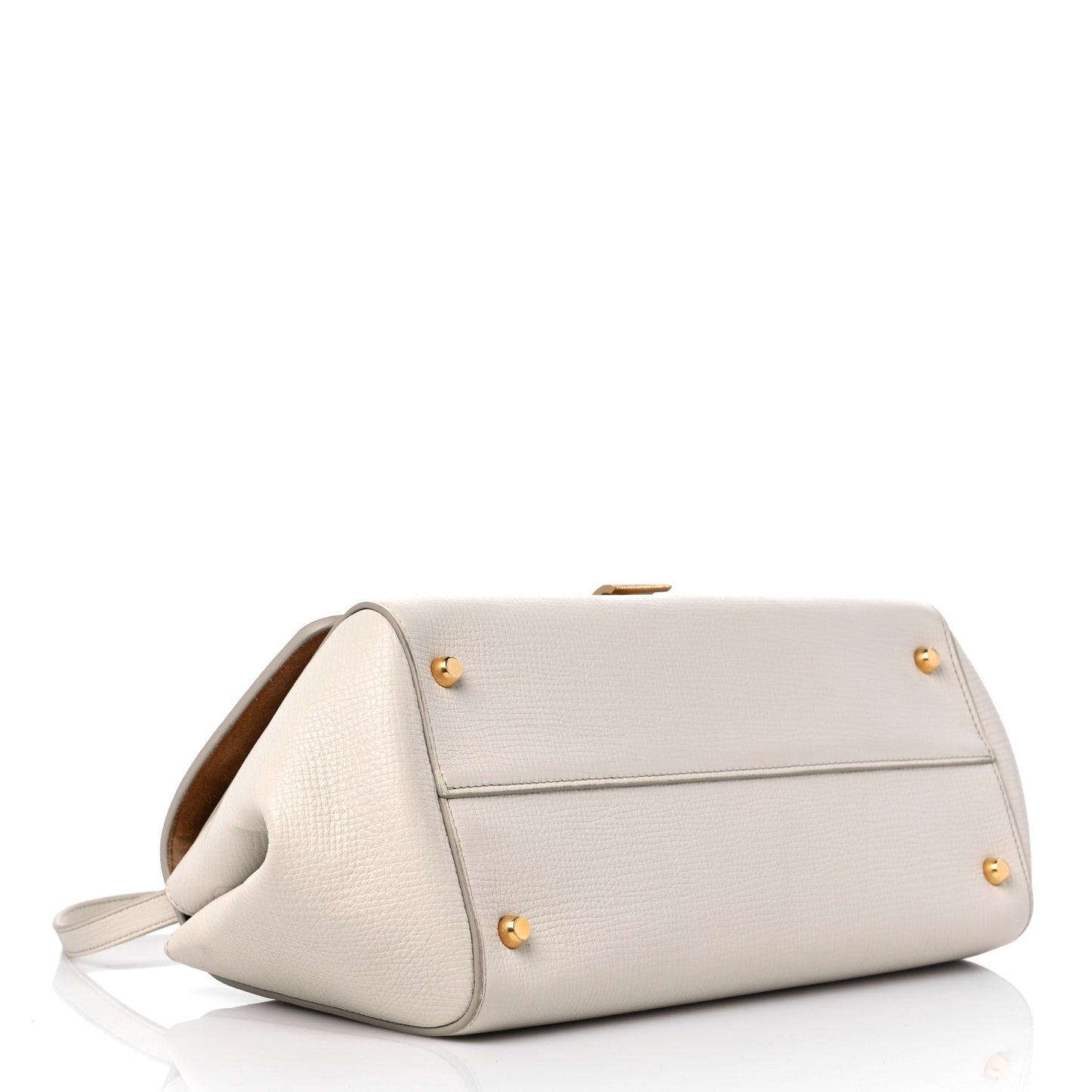 Calfskin BV Angle Shoulder Bag Off White