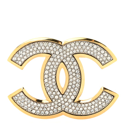 Chanel Crystal CC Brooch Gold 2 of 8