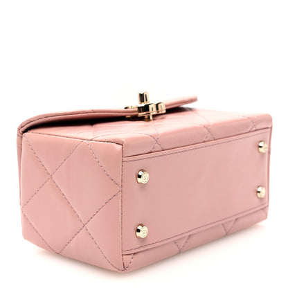 Chanel Shiny Calfskin Quilted CC Handle Vanity Flap Bag Pink 4 of 11