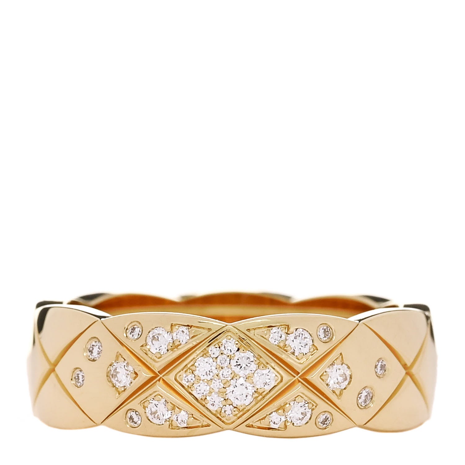 Chanel 18K Yellow Gold Diamond Small Coco Crush Ring 57 8 1 of 6