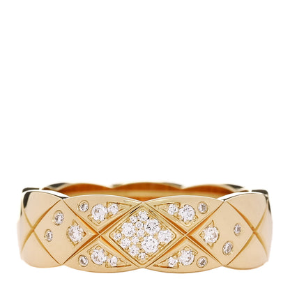 Chanel 18K Yellow Gold Diamond Small Coco Crush Ring 57 8 1 of 6