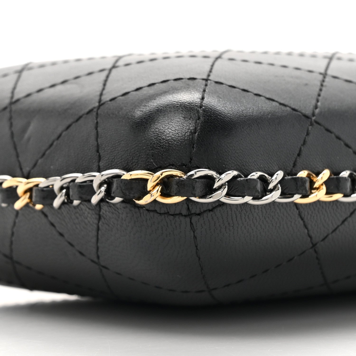 Chanel Lambskin Quilted Chain Around Phone Holder Black 9 of 12