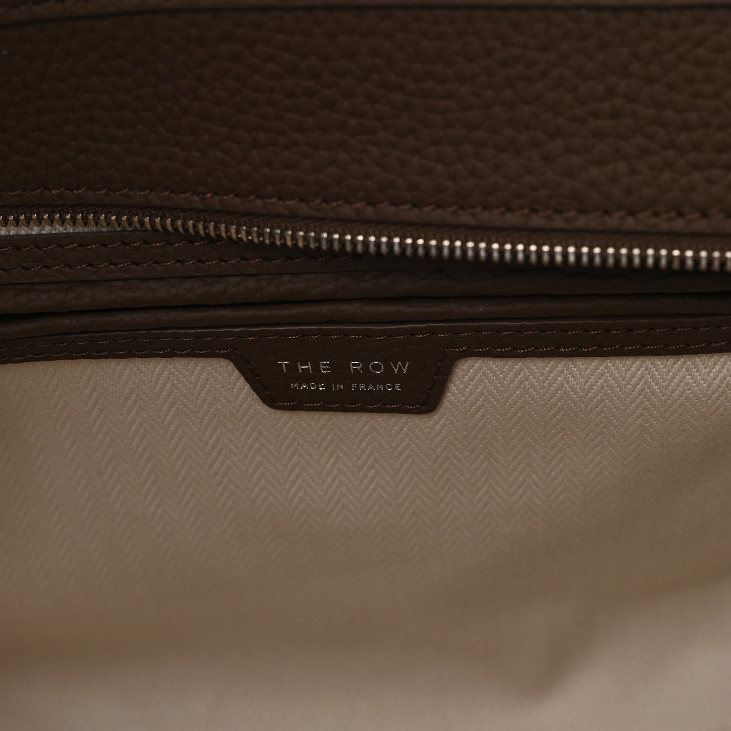 Grained Calfskin Marlo 12 Tote Bag Dark Olive