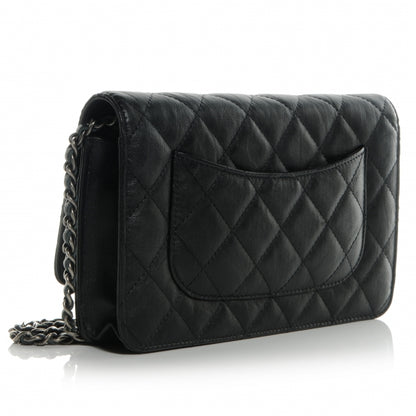 Chanel Aged Calfskin Reissue Wallet On Chain WOC Black 3 of 8