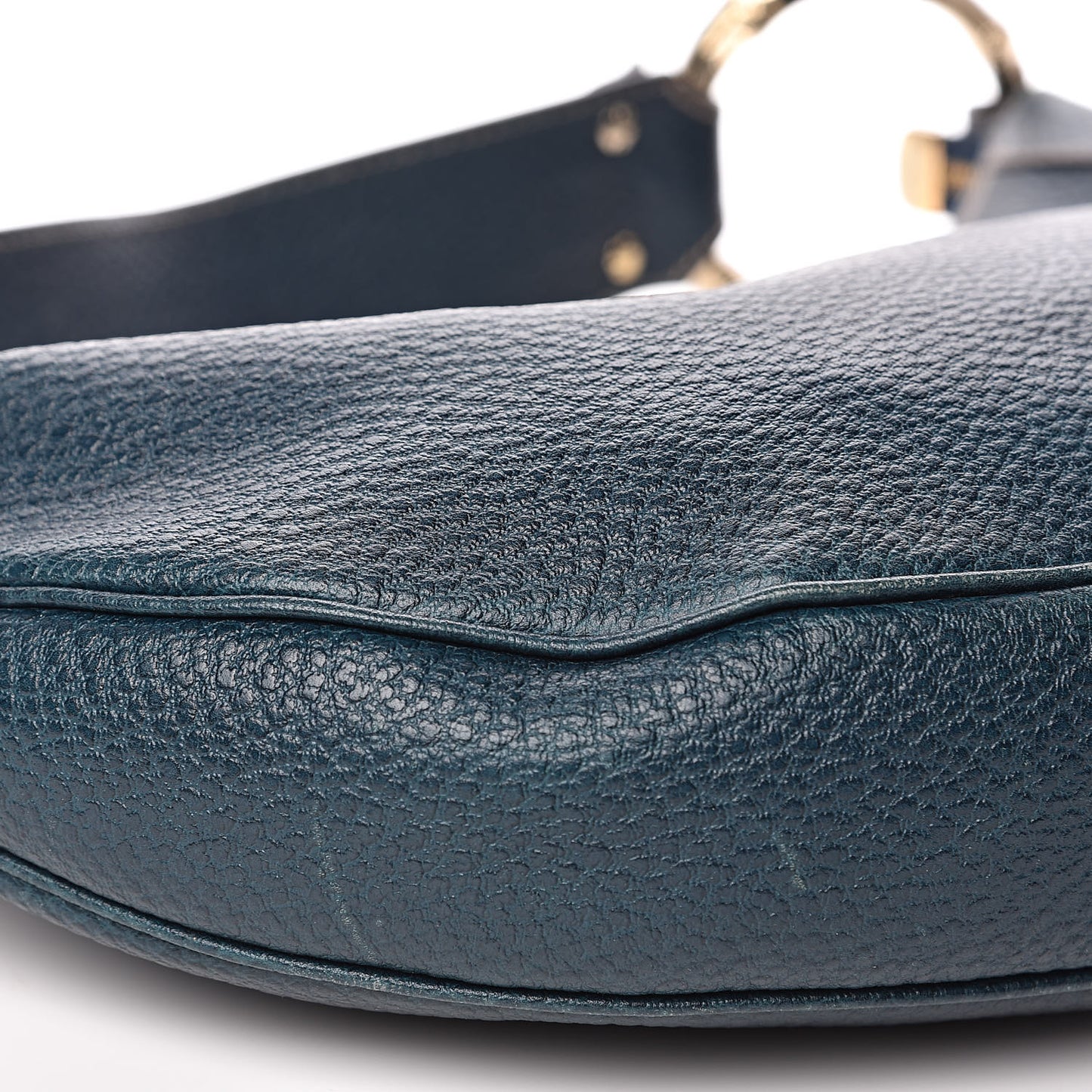 Calfskin Half Moon Bamboo Ring Hobo Blue