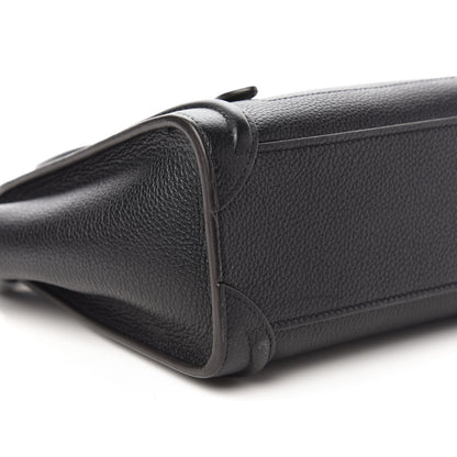 Celine Drummed Calfskin Nano Luggage Black 6 of 9