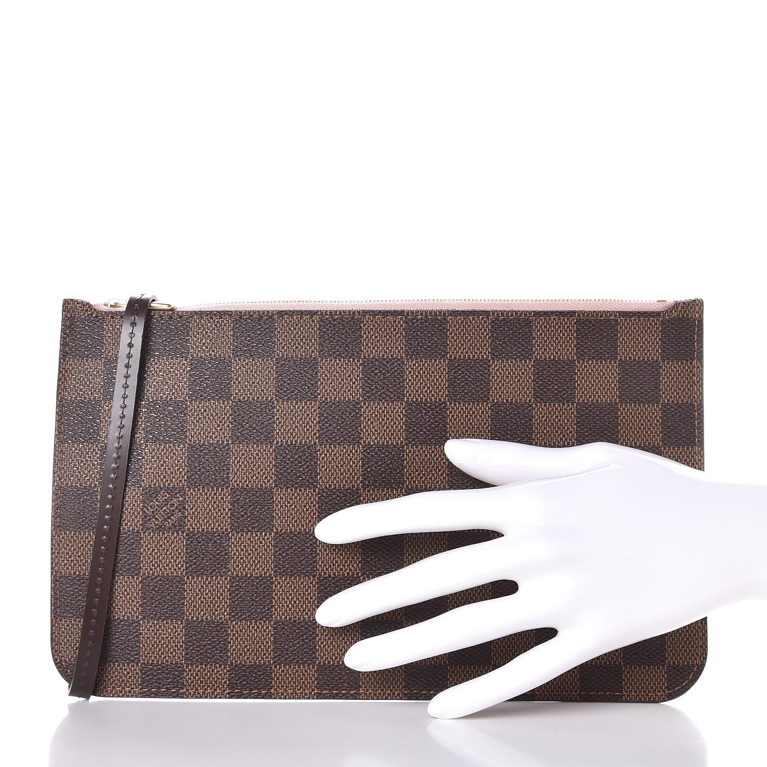 Louis Vuitton Damier Ebene Neverfull MM GM Pochette Rose Ballerine 2 of 7