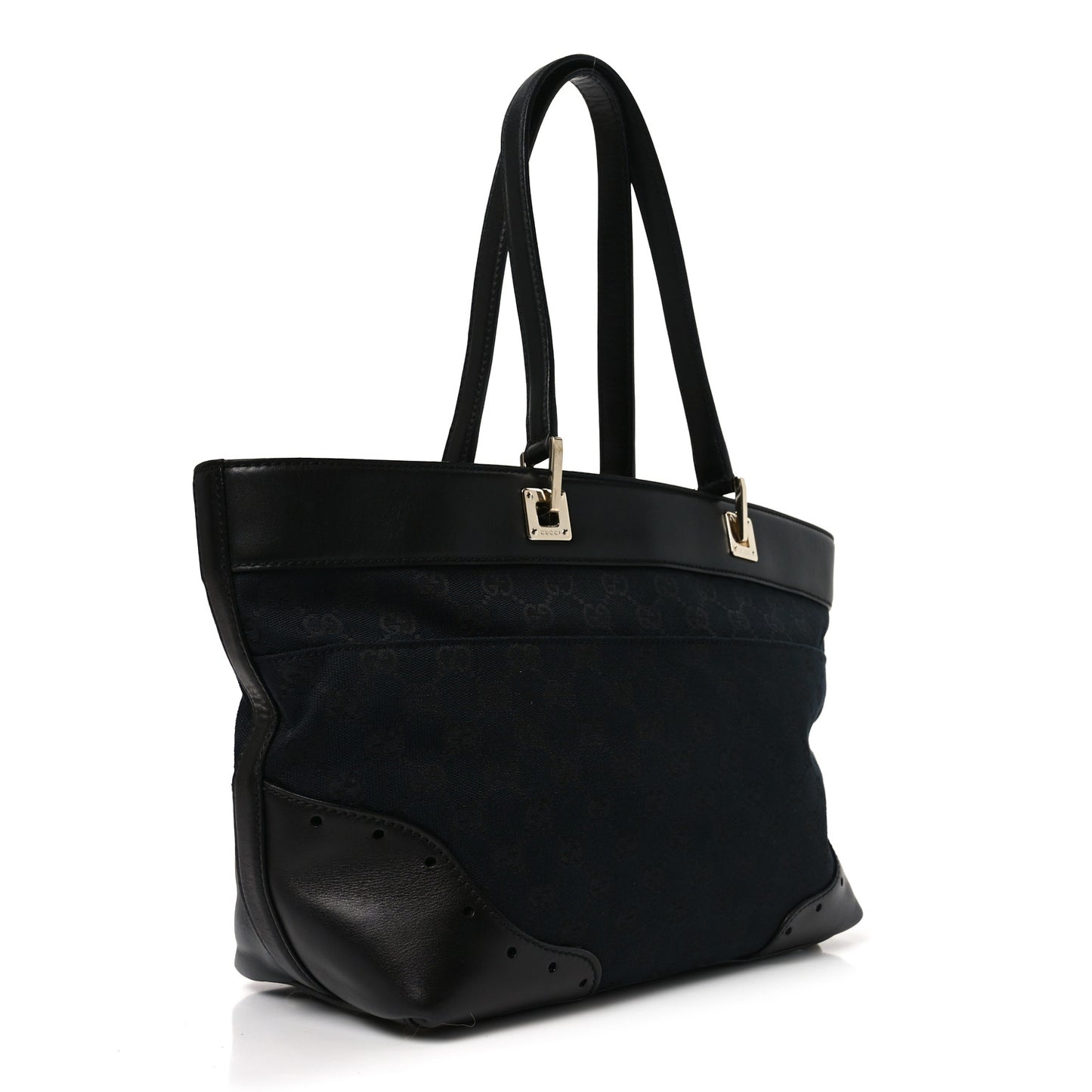 Monogram Large Punch Tote Black