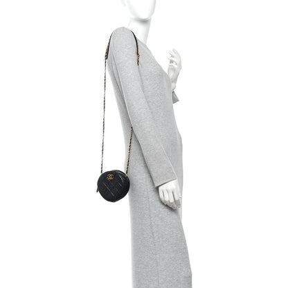 Chanel Goatskin Quilted Chanel 19 Round Clutch With Chain Black 2 of 10