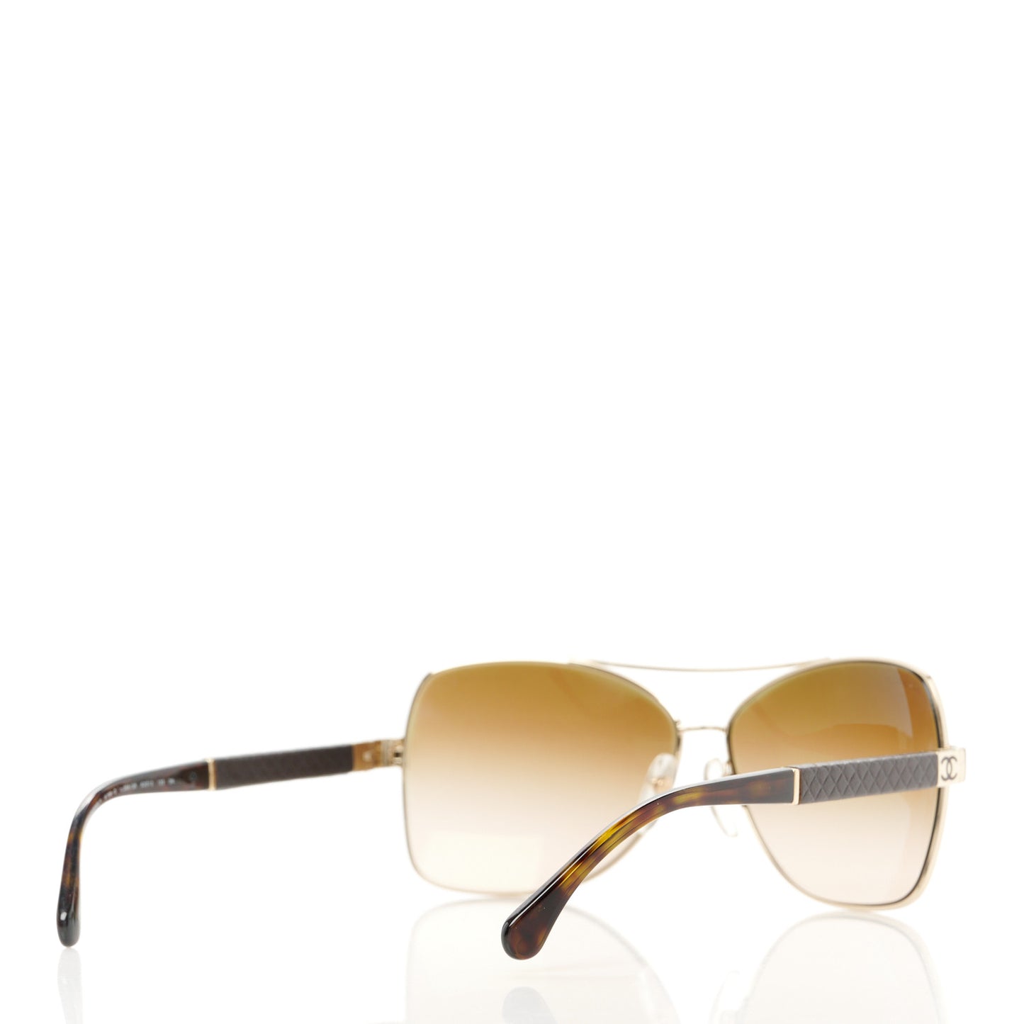 Lambskin Quilted CC Aviator Sunglasses 4195-Q Brown