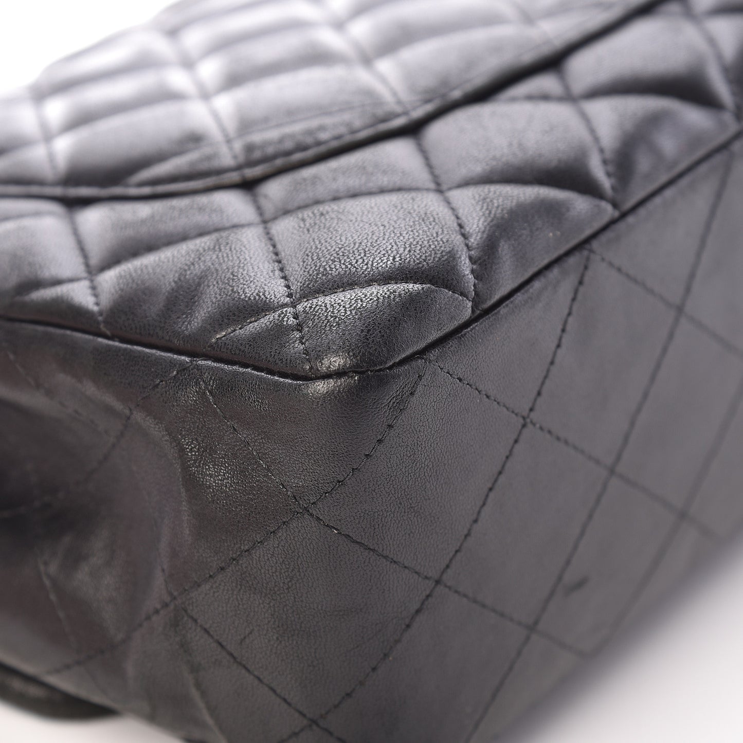 Lambskin Quilted Jumbo Single Flap Black