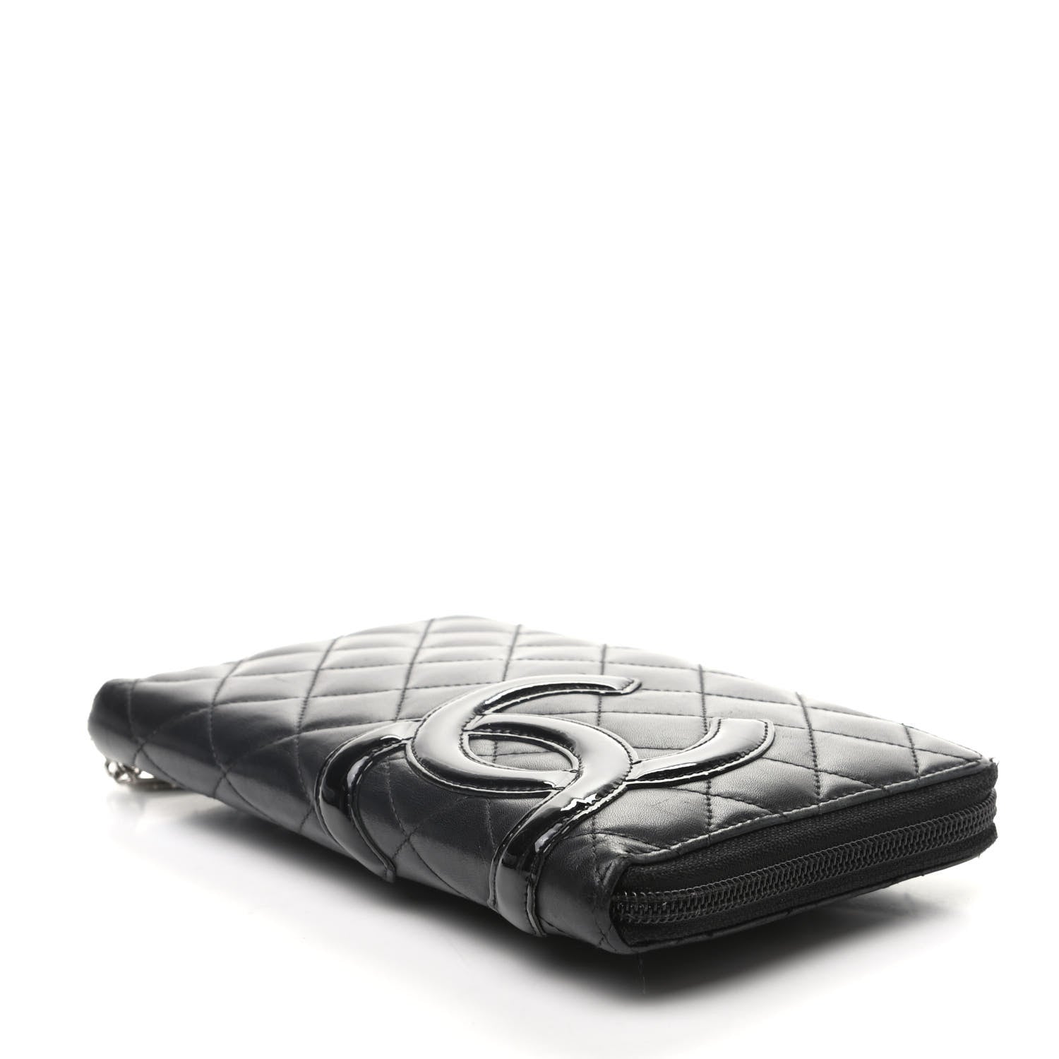Chanel Calfskin Quilted Cambon Zip Around Organizer Wallet Black 4 of 11