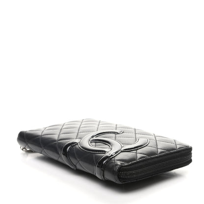 Chanel Calfskin Quilted Cambon Zip Around Organizer Wallet Black 4 of 11