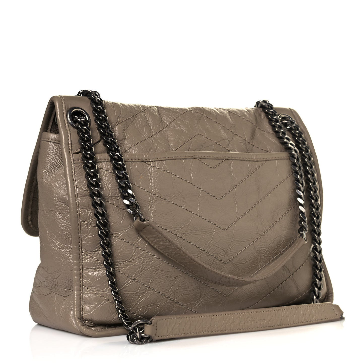 Crinkled Calfskin Matelasse Monogram Medium Niki Chain Satchel