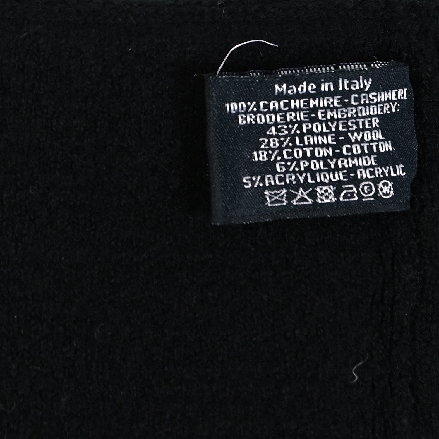 Chanel Cashmere Tweed CC Gloves Black 4 of 4