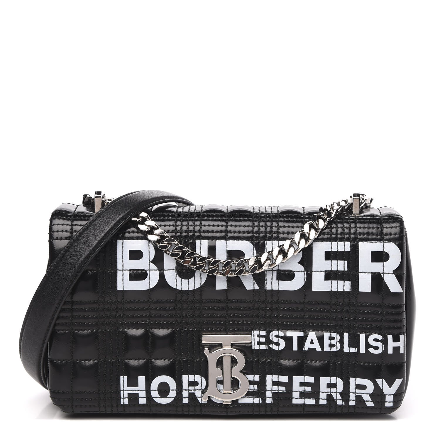 Burberry Patent Quilted Horseferry Print Small Lola Bag Black 1 of 10