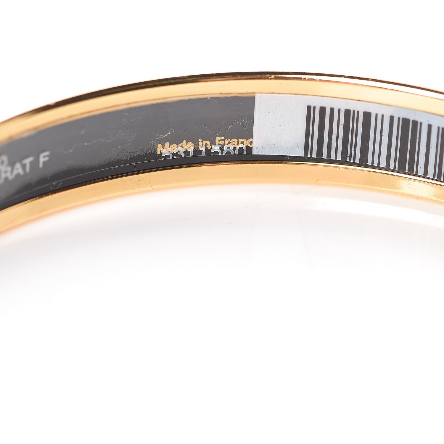 Hermes Enamel Printed Grand Apparat Narrow Bracelet 70 White 5 of 6