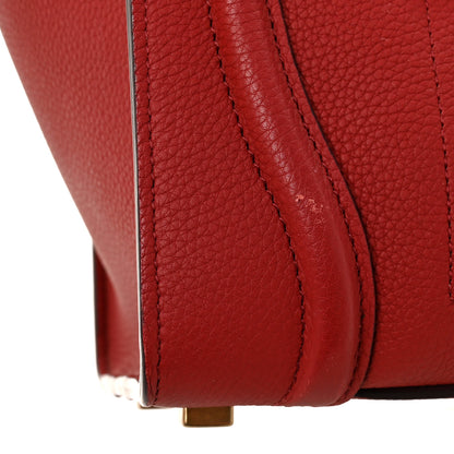 Celine Drummed Calfskin Micro Luggage Red 12 of 12