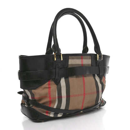 Burberry House Check Bridle Calfskin Medium Lynher Tote Black 3 of 10