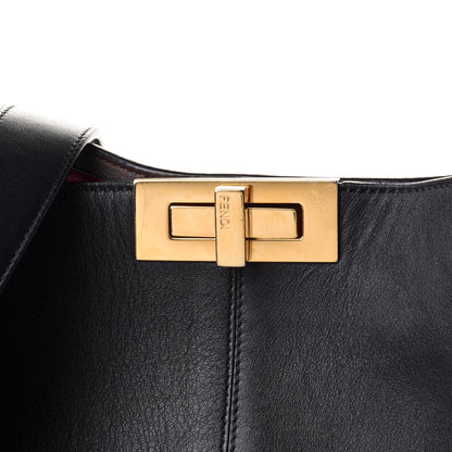 Fendi Vitello Seta Century Large Peekaboo X-Lite Black Fragola 6 of 19