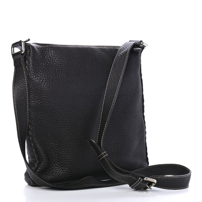 Fendi FEND Calfskin Romano Selleria Messenger Brown 3 of 4