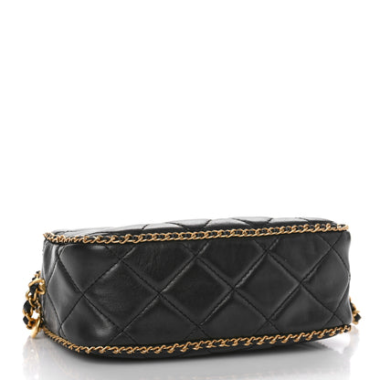 Chanel Lambskin Quilted Chain CC Mini Camera Case Black 4 of 11
