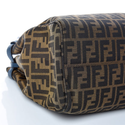 Fendi Zucca Vitello Artic Tote Tobacco Petrolio 5 of 9