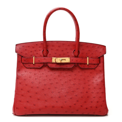 Hermes Ostrich Birkin 30 Rouge Vif 1 of 12