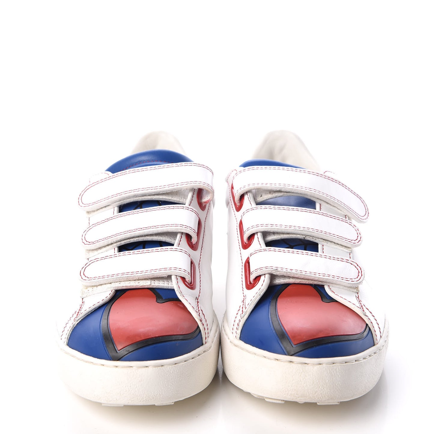 Calfskin Super Spiderman Velcro Sneakers 39.5 White