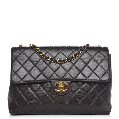 Chanel Lambskin Quilted Jumbo Single Flap Brown 1 of 19
