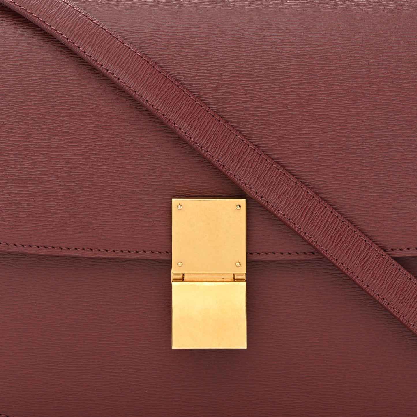 Liege Calfskin Medium Classic Box Flap Bag Burgundy