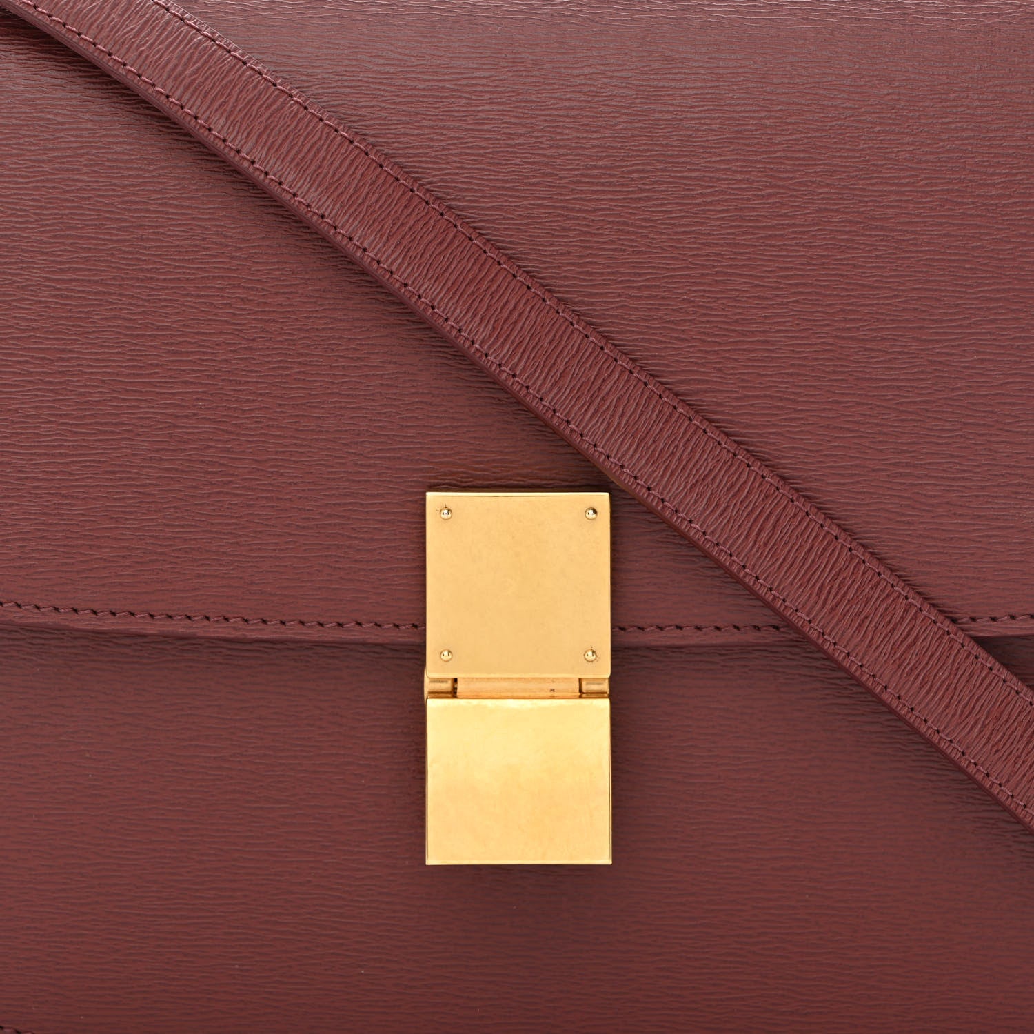Celine Liege Calfskin Medium Classic Box Flap Bag Burgundy 9 of 14