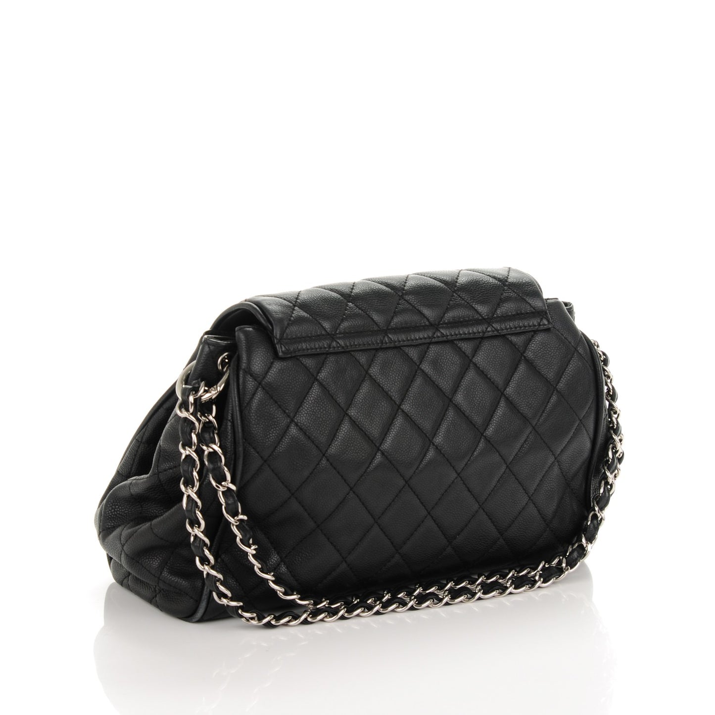 Caviar Quilted Timeless Accordion Flap Black