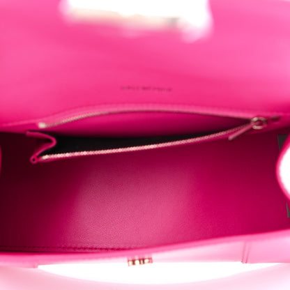 Balenciaga Shiny Box Calfskin Small Hourglass Top Handle Bag Acid Fuchsia 5 of 10