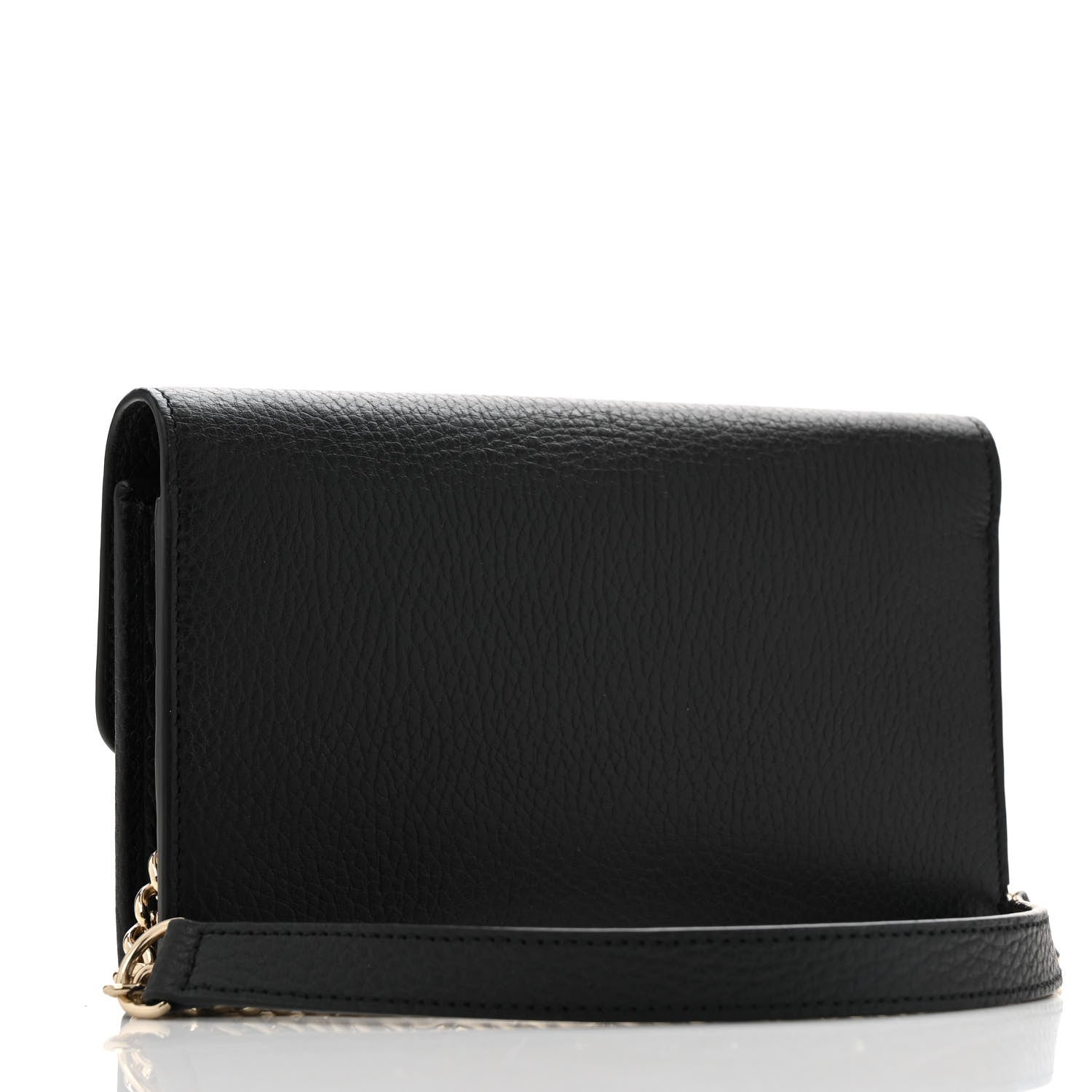 Gucci Dollar Calfskin Interlocking G Chain Wallet Black 3 of 13