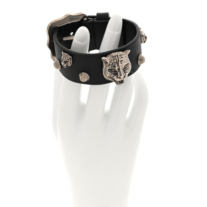 Gucci Calfskin Feline Heads Bracelet Black 2 of 5