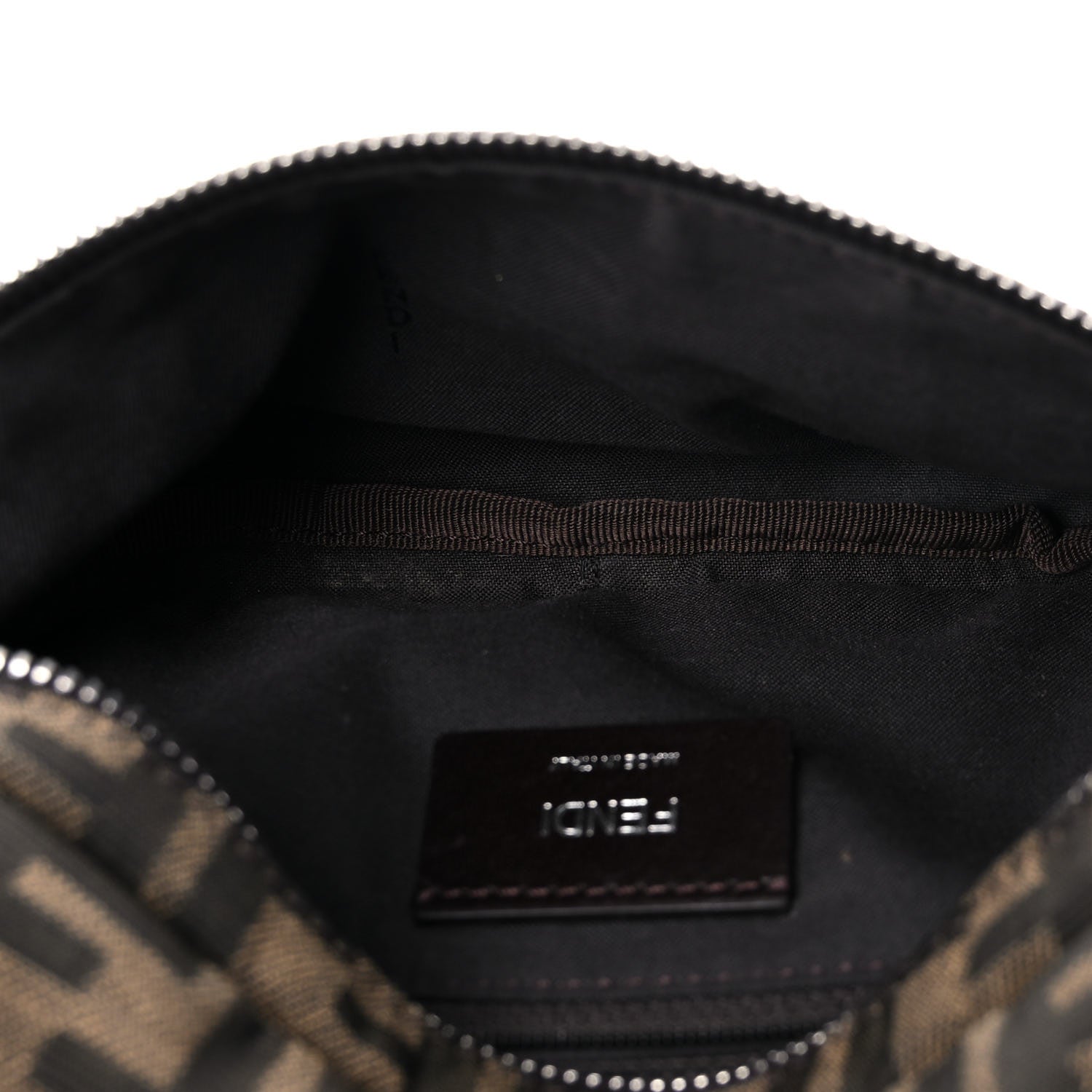 Fendi Fabric Jacquard FF 1974 Logo Threaded Edge Kids Belt Bag Tobacco Giallo Fluo 6 of 14