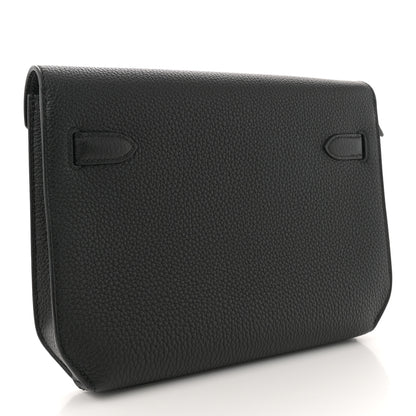Hermes Togo Verso Kelly Depeches 25 Pouch Black Bamboo 3 of 12