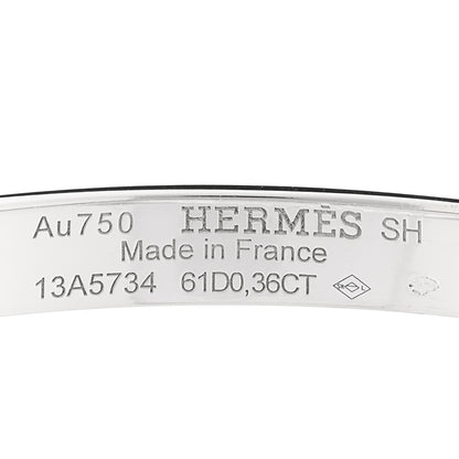Hermes 18K White Gold Diamond PM Kelly Pave Bracelet SH 3 of 4