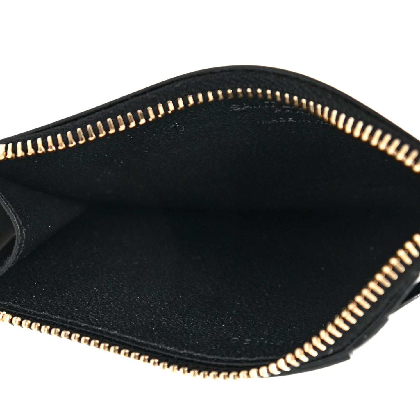 Calfskin 5 Fragments Zip Pouch Card Holder Black