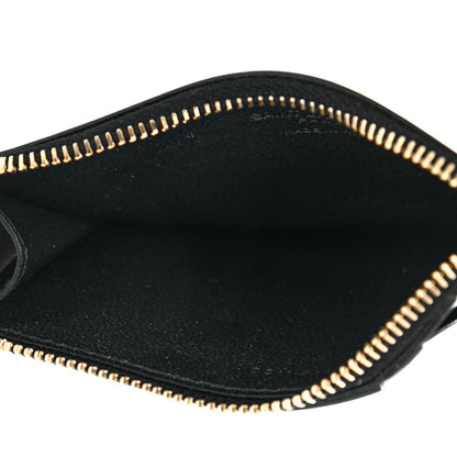 Saint Laurent Calfskin 5 Fragments Zip Pouch Card Holder Black 5 of 7
