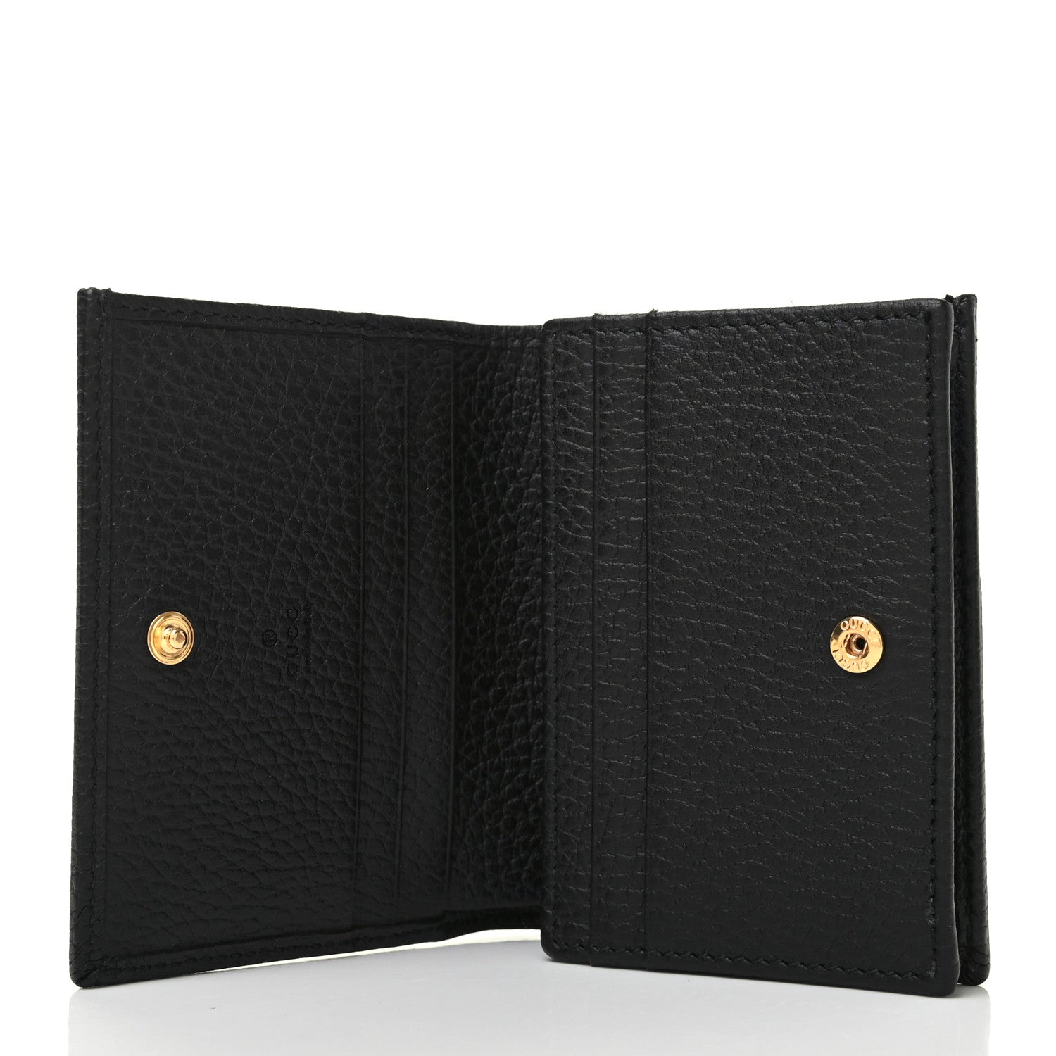 Gucci Pebbled Calfskin GG Marmont Card Case Black 5 of 8