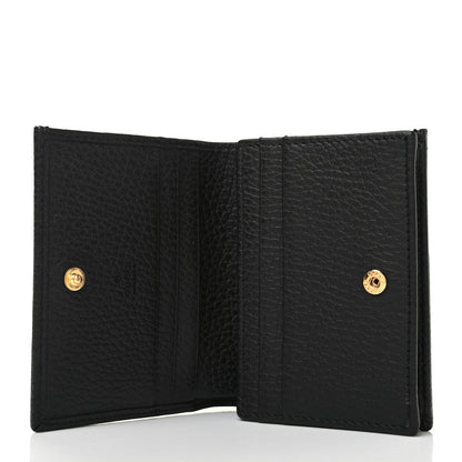 Gucci Pebbled Calfskin GG Marmont Card Case Black 5 of 8