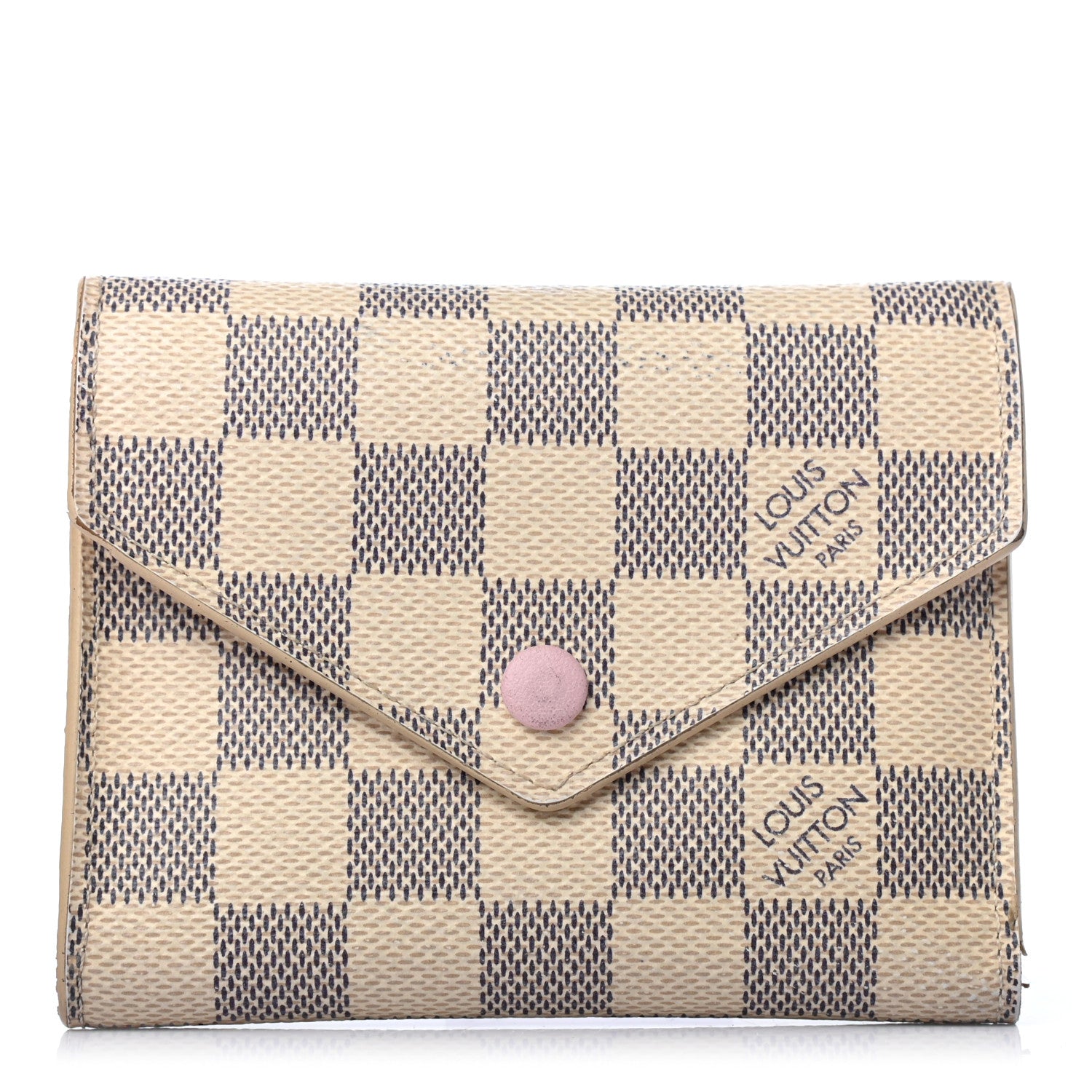 Louis Vuitton Damier Azur Victorine Wallet Rose Ballerine 1 of 6