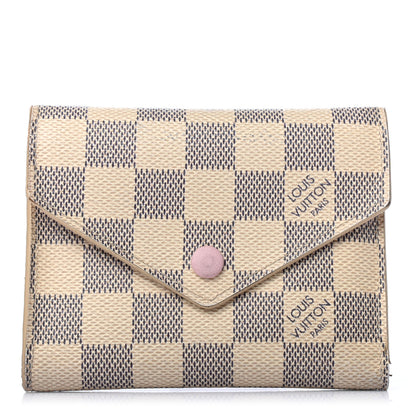 Louis Vuitton Damier Azur Victorine Wallet Rose Ballerine 1 of 6