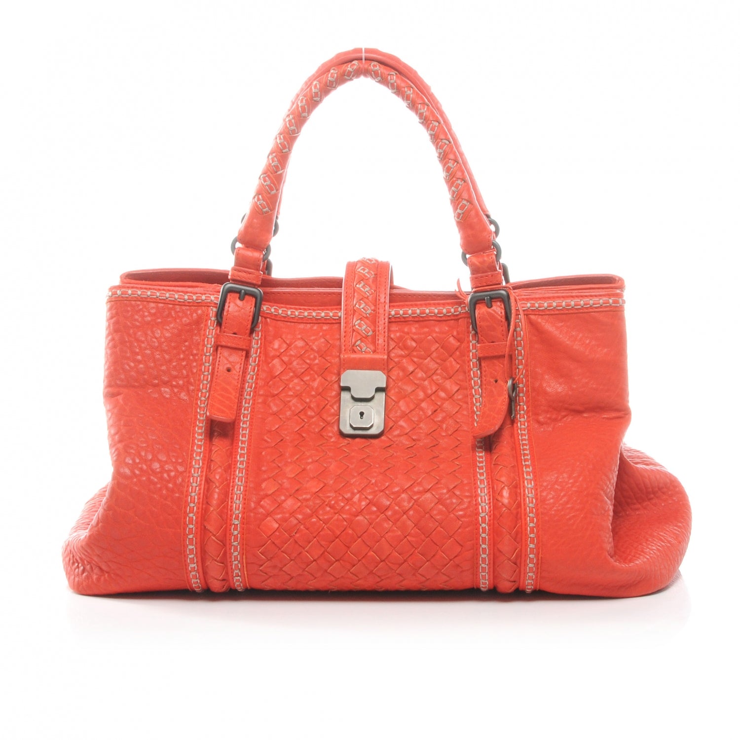 Bottega Veneta Nappa Intrecciato Punto Mocassino Roma Tote Fire 1 of 9