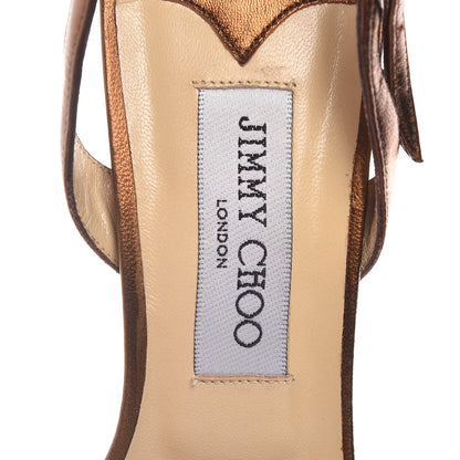 Jimmy Choo Metallic Calfskin India Sandals 39.5 Bronze 9 of 11