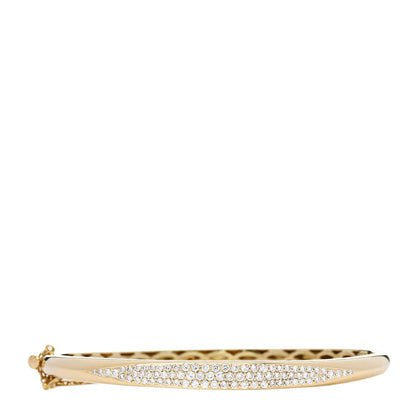 Parker & West by FASHIONPHILE 18K Yellow Gold Diamond .97ct Pave Bangle Bracelet M 1 of 8